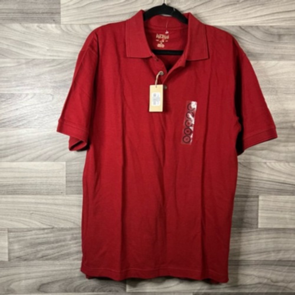 Red Head Co Stockton‎ Polo Shirt Men's M Red Short Sleeve Spread Collar New